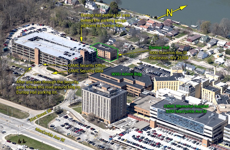 Map showing Dunlop Hall