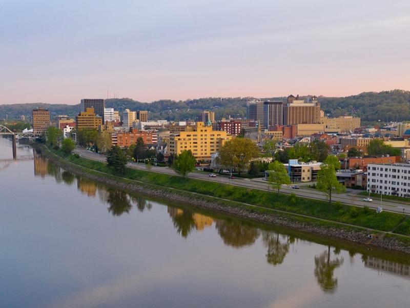 View of downtown Charleston, WV and the Kanawha River