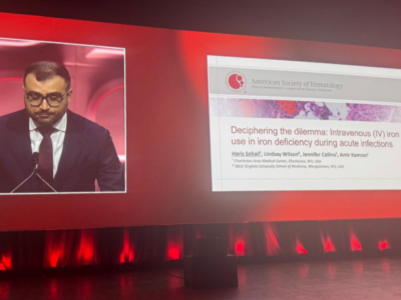 Haris Sohail, MD, presenting research at American Society of Hematology Annual Meeting and Exposition.