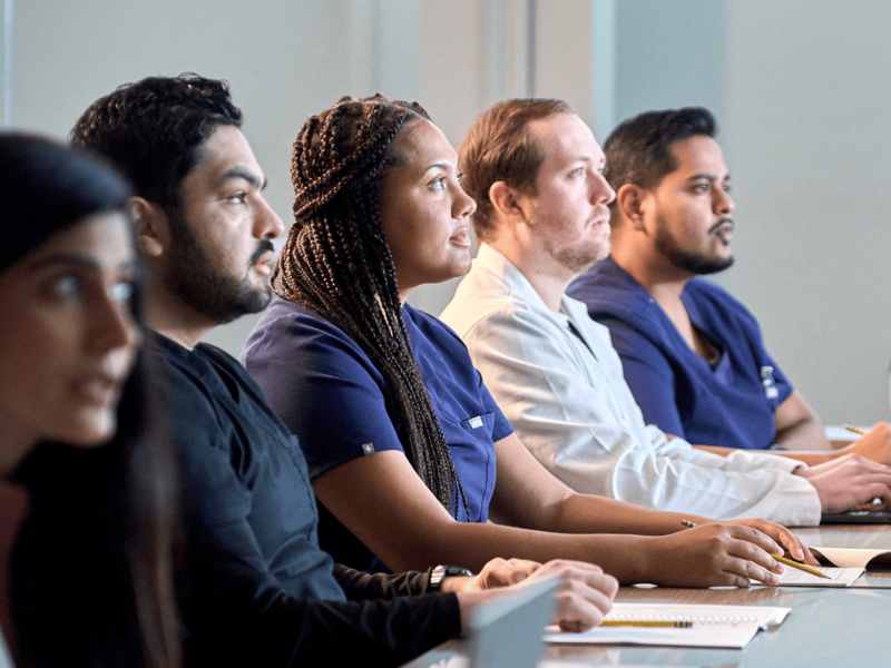 Residents together at table