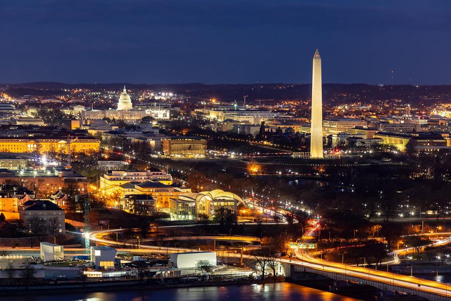 night view of washington dc monument