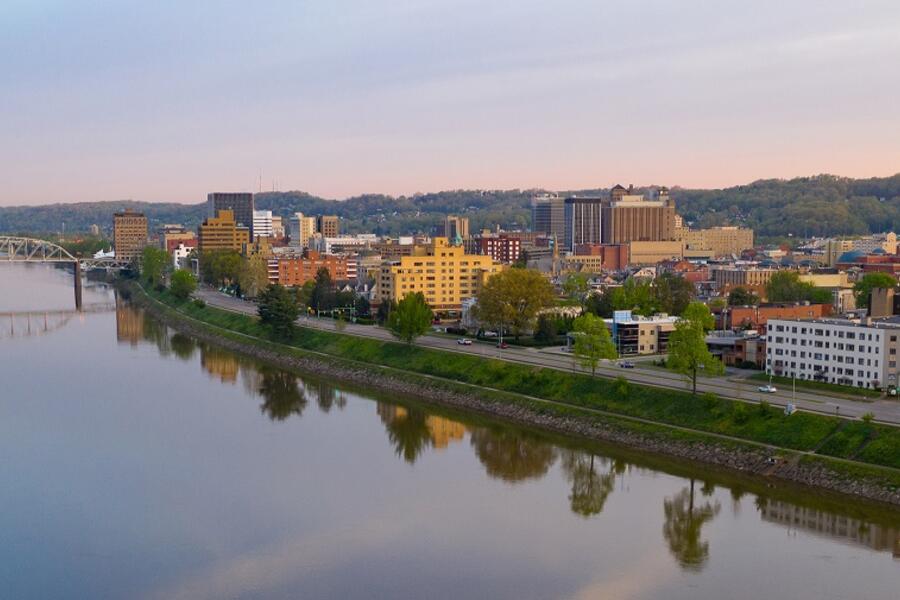 View of downtown Charleston, WV and the Kanawha River
