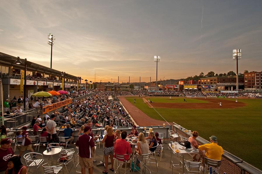 view of a full baseball stadium at power park