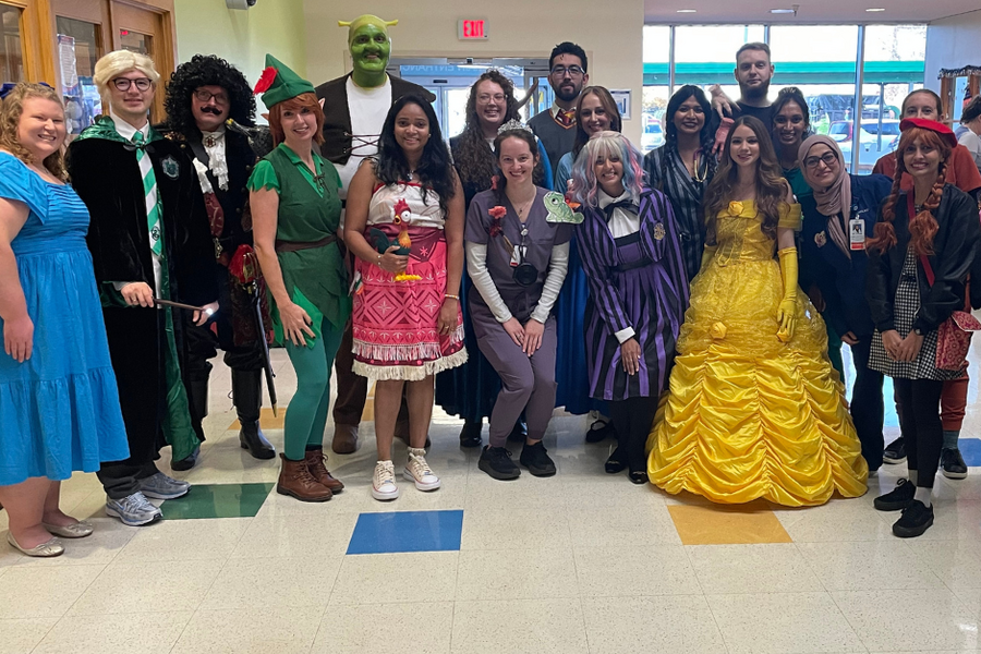 Pediatrics residents dressed in Halloween costumes