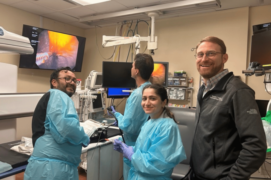 Fellows participated in a hands-on endoscopy wet lab.