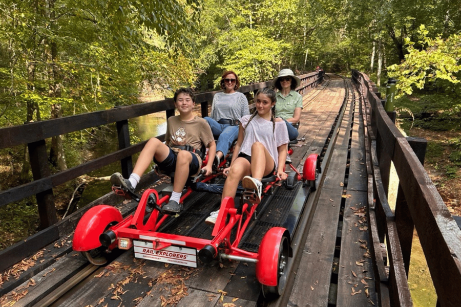 Wellness outing at Rail Explorers, enjoying the beautiful scenery in the hills of West Virginia.