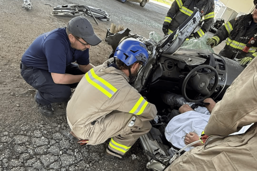 Emergency Medical Services fellows Austin Bennett, DO, FAWM, and Patrick Sawyers, DO, participated in a joint training event with the Charleston Fire Department.